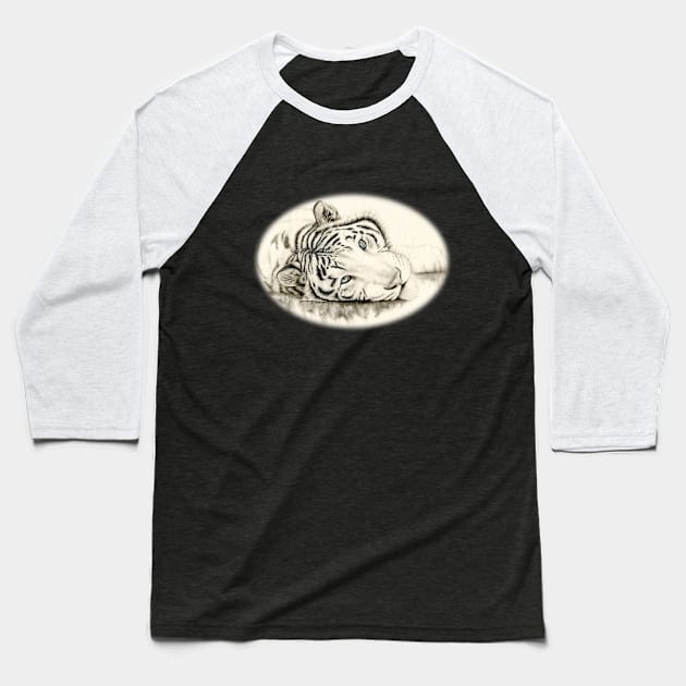 The white tiger Baseball T-Shirt by Lara Plume